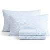image:imageNautica  Cooling Twin Sheet Set with Fitted Sheet amp PillowcaseLinearly Waves Ocean Breeze Blue