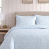 image:imageNautica  Cooling Twin Sheet Set with Fitted Sheet amp PillowcaseLinearly Waves Ocean Breeze Blue
