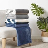 image:imageNautica  Fleece Throw Blanket Soft Blanket for Couch or Bed 50 x 60Awning Stripe BlueWhite