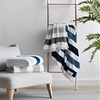 image:imageNautica  Fleece Throw Blanket Soft Blanket for Couch or Bed 50 x 60Awning Stripe NavyWhite
