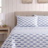 image:imageNautica  Full Cotton Percale Sheet Set with Matching PillowcasesWoodblock Fish Blue