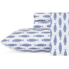 image:imageNautica  Full Cotton Percale Sheet Set with Matching PillowcasesWoodblock Fish Blue
