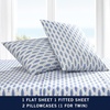 image:imageNautica  Full Cotton Percale Sheet Set with Matching PillowcasesWoodblock Fish Blue