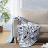 image:imageNautica  Plush Fleece Throw Blanket for Bed or Couch 50 x 60Beach CollagePenny Pinstripe Blue