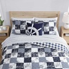 image:imageNautica  Queen Quilt Set with Shams Lightweight BeddingSailors PatchworkGingham Blue