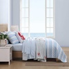 image:imageNautica  Queen Quilt Set with Shams Lightweight BeddingSeafront StripeIvy Bloom Blue