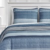 image:imageNautica  Queen Reversible 100 Cotton Quilt Sets with ShamsRidgeport Medium Blue