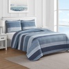 image:imageNautica  Queen Reversible 100 Cotton Quilt Sets with ShamsRidgeport Medium Blue