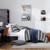 image:imageNautica  Queen Size Comforter Set with Matching ShamCraver BlackWhite