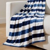 image:imageNautica  Soft Twin Size Blanket for Bed amp Couch Cozy BeddingAwning Stripe Blue