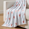 image:imageNautica  Soft Twin Size Blanket for Bed amp Couch Cozy BeddingLobster Watercolor Stripes Blue