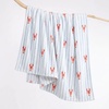 image:imageNautica  Soft Twin Size Blanket for Bed amp Couch Cozy BeddingLobster Watercolor Stripes Blue