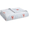 image:imageNautica  Soft Twin Size Blanket for Bed amp Couch Cozy BeddingLobster Watercolor Stripes Blue