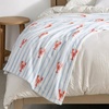 image:imageNautica  Soft Twin Size Blanket for Bed amp Couch Cozy BeddingLobster Watercolor Stripes Blue