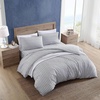 image:imageNautica  Twin Duvet Cover Set with Shams Cotton Button ClosureColeridge Stripe Charcoal