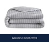 image:imageNautica  Twin Duvet Cover Set with Shams Cotton Button ClosureColeridge Stripe Charcoal