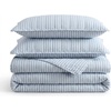 image:imageNautica  Twin Reversible 100 Cotton Quilt Set with Coordinating ShamColeridge Stripe Light Blue