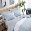 image:imageNautica  Twin Reversible 100 Cotton Quilt Set with Coordinating ShamColeridge Stripe Light Blue