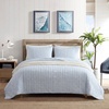 image:imageNautica  Twin Reversible 100 Cotton Quilt Set with Coordinating ShamColeridge Stripe Light Blue