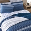 image:imageNautica  Twin Reversible 100 Cotton Quilt Set with Coordinating ShamDark BlueMedium Blue