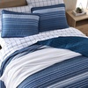 image:imageNautica  Twin Reversible 100 Cotton Quilt Set with Coordinating ShamDark BlueMedium Blue