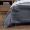 image:imageNautica  Twin Reversible 100 Cotton Quilt Set with Coordinating ShamMedium GreyDark GreyWhite
