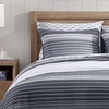 image:imageNautica  Twin Reversible 100 Cotton Quilt Set with Coordinating ShamMedium GreyDark GreyWhite