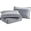 image:imageNautica  Twin Reversible 100 Cotton Quilt Set with Coordinating ShamMedium GreyDark GreyWhite