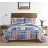 image:imageNautica  Twin Reversible 100 Cotton Quilt Set with Coordinating ShamRaeford BlueRedGreen