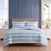image:imageNautica  Twin Size Comforter Set with Matching ShamRiverside StripeTayleur Stripe Blue