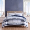 image:imageNautica  TwinTwin XL Reversible Comforter Set with Sheet SetPalm CoastStripe Blue