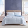image:imageNautica  TwinTwin XL Size Comforter Set with Matching ShamChambray Waves Solid Blue