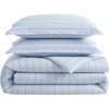 image:imageNautica  TwinTwin XL Size Comforter Set with Matching ShamChambray Waves Solid Blue