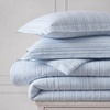image:imageNautica  TwinTwin XL Size Comforter Set with Matching ShamChambray Waves Solid Blue