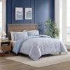 image:imageNautica  TwinTwin XL Size Comforter Set with Matching ShamChambray Waves Solid Blue