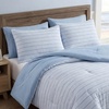 image:imageNautica  TwinTwin XL Size Comforter Set with Matching ShamChambray Waves Solid Blue