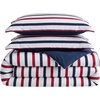 image:imageNautica  TwinTwin XL Size Comforter Set with Matching ShamClove Hitch StripeSolid Blue