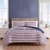 image:imageNautica  TwinTwin XL Size Comforter Set with Matching ShamClove Hitch StripeSolid Blue