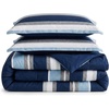 image:imageNautica  TwinTwin XL Size Comforter Set with Matching ShamHeathered Block Flagstone