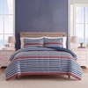 image:imageNautica  TwinTwin XL Size Comforter Set with Matching ShamKennedy Stripe Navy