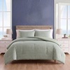 image:imageNautica  TwinTwin XL Size Comforter Set with Matching ShamPark Stripe Sage Green