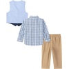 image:imageNautica Baby Boys 4piece Suit Set with Dress Shirt Vest Pants and TieFlag Blue