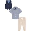 image:imageNautica Baby Boys 4piece Suit Set with Dress Shirt Vest Pants and TieKhaki Short Sleeve