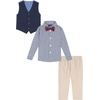 image:imageNautica Baby Boys 4piece Suit Set with Dress Shirt Vest Pants and TieKhakiNavyRed