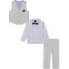 image:imageNautica Baby Boys 4piece Suit Set with Dress Shirt Vest Pants and TieLight GreyPlaid