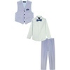 image:imageNautica Boys 4piece Formal Suit Set with Vest Pants Collared Dress Shirt and TieBlue Linen