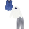 image:imageNautica Boys 4piece Formal Suit Set with Vest Pants Collared Dress Shirt and TieBlue Velvet