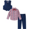 image:imageNautica Boys 4piece Formal Suit Set with Vest Pants Collared Dress Shirt and TieBright Blue