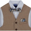 image:imageNautica Boys 4piece Formal Suit Set with Vest Pants Collared Dress Shirt and TieBrown Herringbone