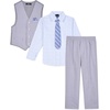 image:imageNautica Boys 4piece Formal Suit Set with Vest Pants Collared Dress Shirt and TieGrey Mouse